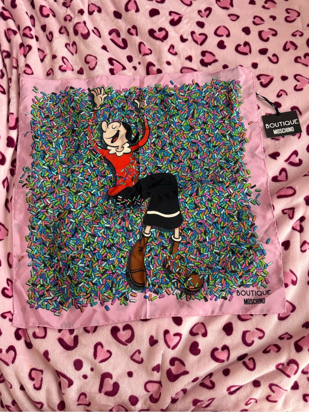 Moschino Olive (Popeye) Silk scarves Nwt
